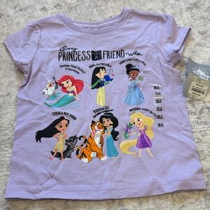 NWT XS/4 Disney Lilac Princess Friends Tshirt